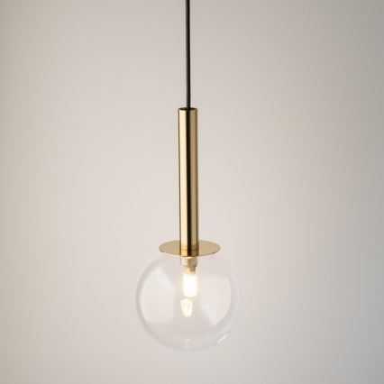 Chandelier on a string DAISY 1xG9/12W/230V d. 14 cm gold/black/clear