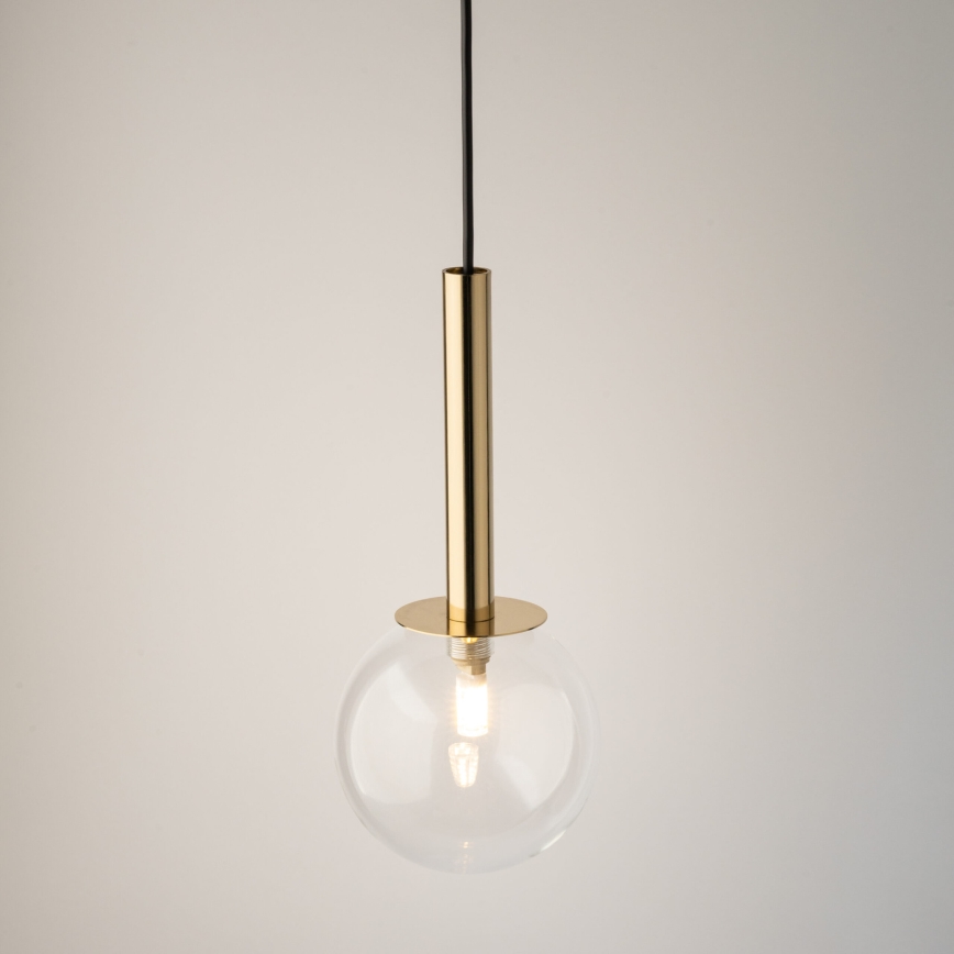Chandelier on a string DAISY 1xG9/12W/230V d. 14 cm gold/black/clear