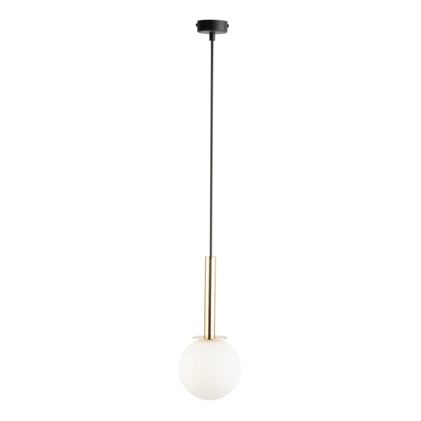Chandelier on a string DAISY 1xG9/12W/230V d. 14 cm gold/black/white
