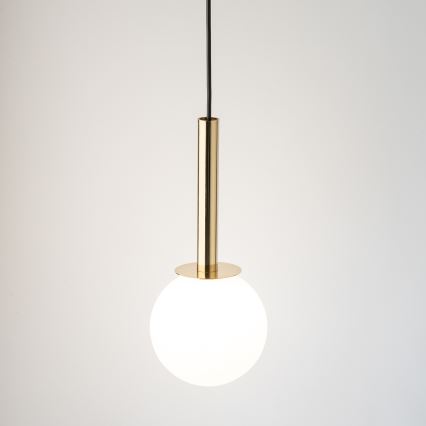 Chandelier on a string DAISY 1xG9/12W/230V d. 14 cm gold/black/white