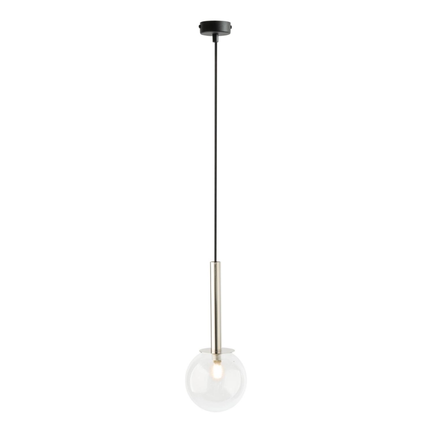 Chandelier on a string DAISY 1xG9/12W/230V d. 14 cm shiny chrome/black/clear