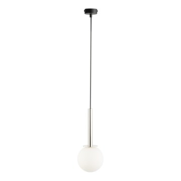 Chandelier on a string DAISY 1xG9/12W/230V d. 14 cm shiny chrome/black/white
