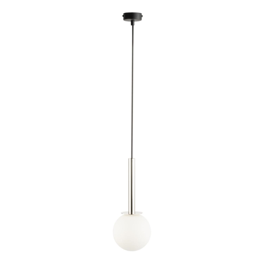 Chandelier on a string DAISY 1xG9/12W/230V d. 14 cm shiny chrome/black/white