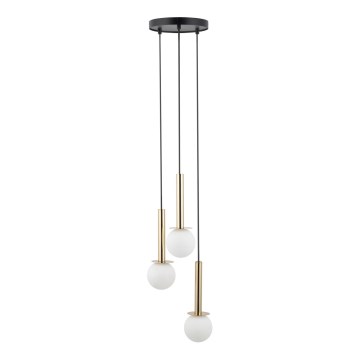 Chandelier on a string DAISY 3xG9/12W/230V d. 27 cm gold/black/white