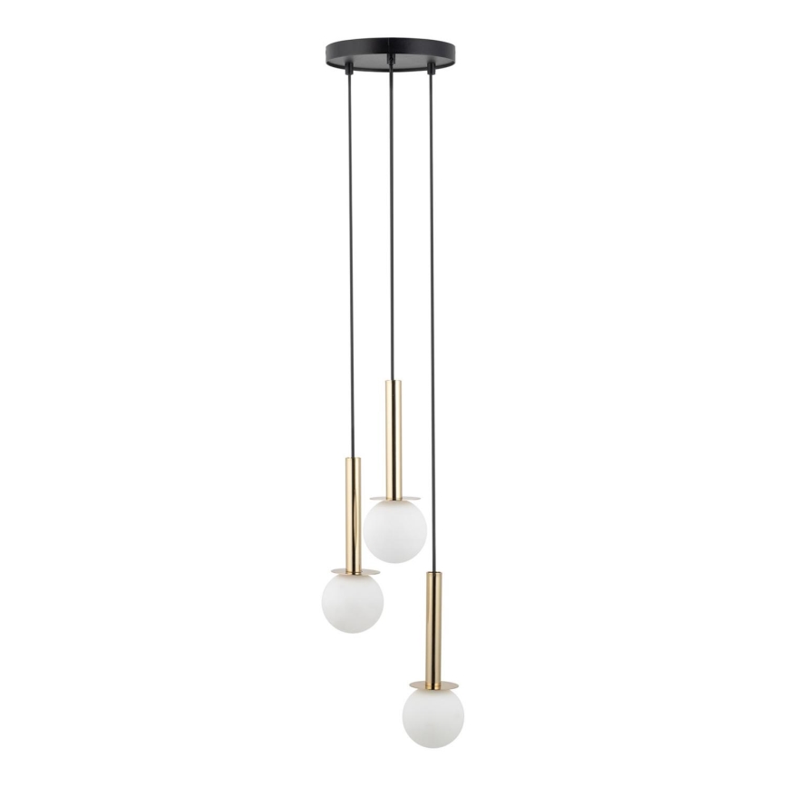 Chandelier on a string DAISY 3xG9/12W/230V d. 27 cm gold/black/white