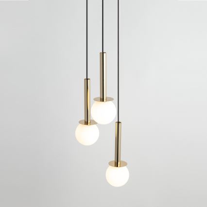 Chandelier on a string DAISY 3xG9/12W/230V d. 27 cm gold/black/white
