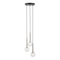 Chandelier on a string DAISY 3xG9/12W/230V d. 27 cm shiny chrome/black/clear