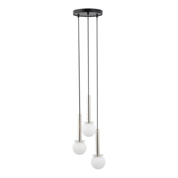Chandelier on a string DAISY 3xG9/12W/230V d. 27 cm shiny chrome/black/white