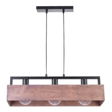 Chandelier on a string DAKOTA 3xE27/60W/230V wood/black