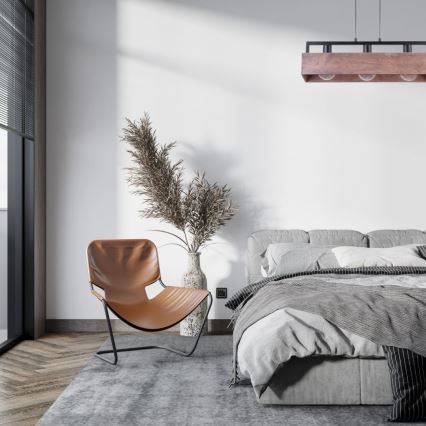 Chandelier on a string DAKOTA 3xE27/60W/230V wood/black