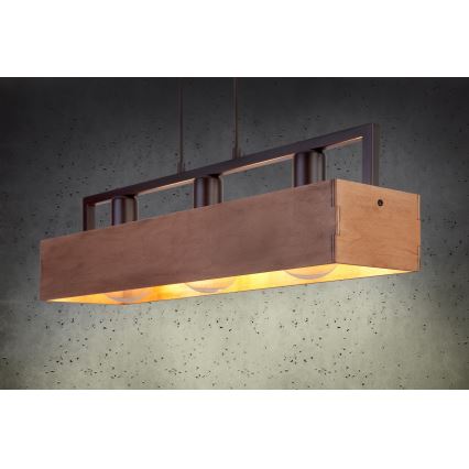 Chandelier on a string DAKOTA 3xE27/60W/230V wood/black