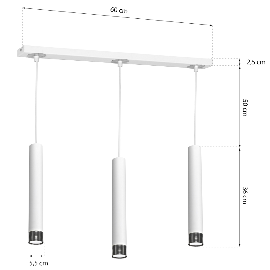 Chandelier on a string DANI 3xGU10/8W/230V