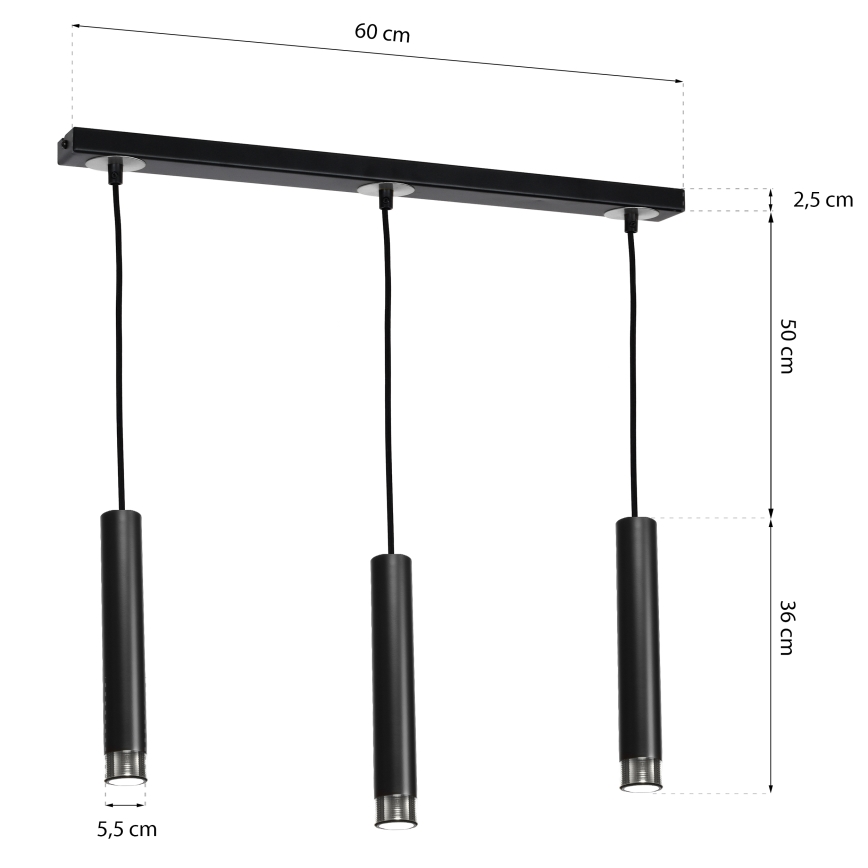Chandelier on a string DANI 3xGU10/8W/230V