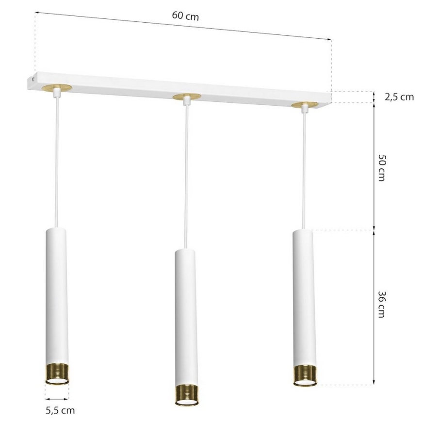 Chandelier on a string DANI 3xGU10/8W/230V