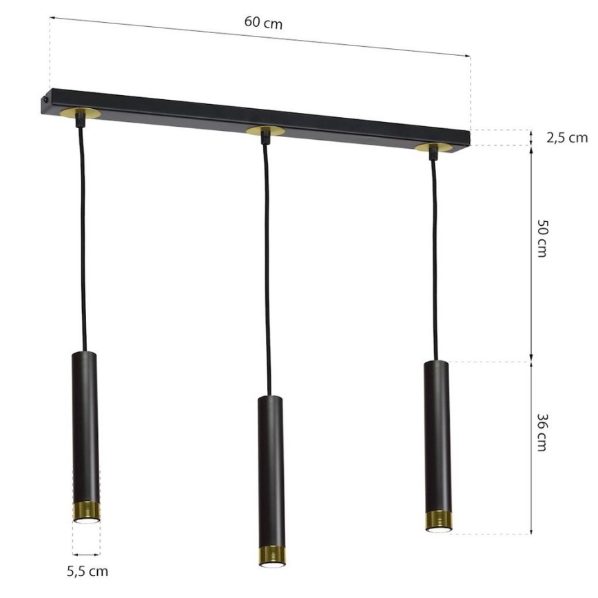 Chandelier on a string DANI 3xGU10/8W/230V