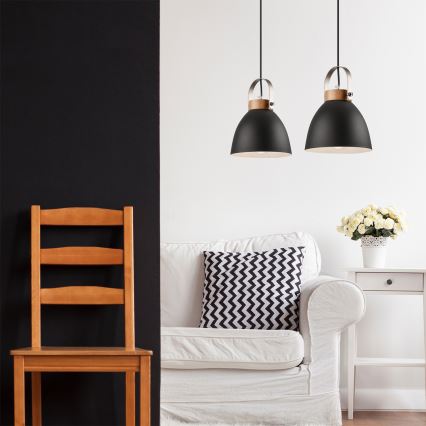 Chandelier on a string DANIELLE 2xE27/60W/230V beech - FSC certified
