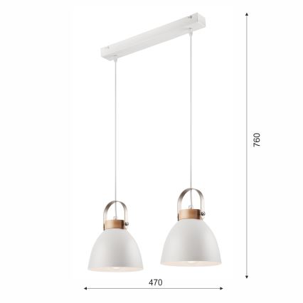Chandelier on a string DANIELLE 2xE27/60W/230V beech - FSC certified