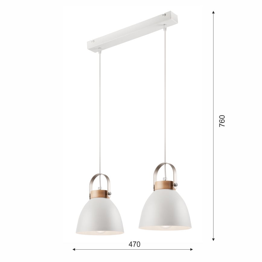 Chandelier on a string DANIELLE 2xE27/60W/230V beech - FSC certified