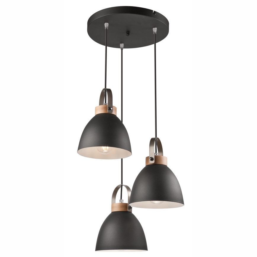 Chandelier on a string DANIELLE 3xE27/60W/230V beech - FSC certified
