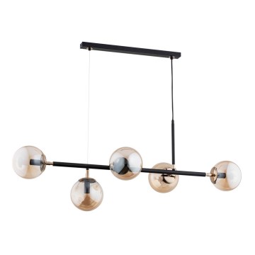 Chandelier on a string DANSA 5xE14/10W/230V brass/black