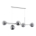Chandelier on a string DANSA 5xE14/10W/230V grey/shiny chrome
