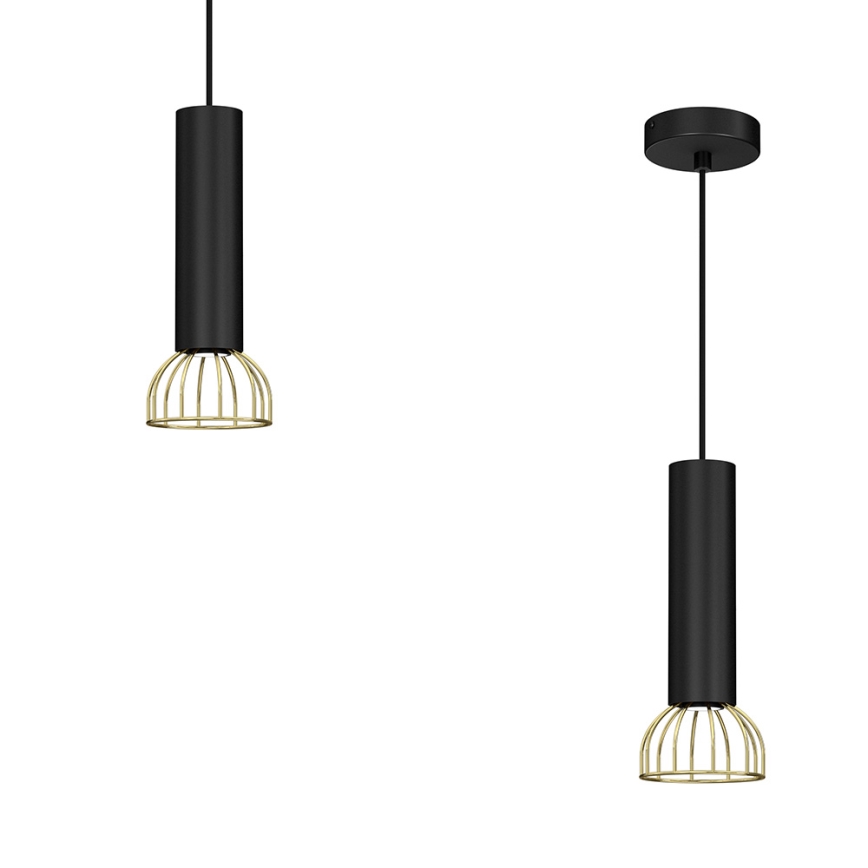 Chandelier on a string DANTE 1xGU10/25W/230V black/gold