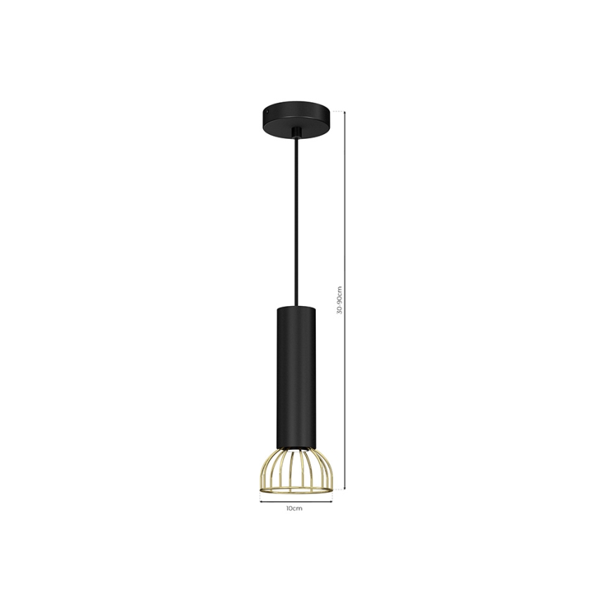 Chandelier on a string DANTE 1xGU10/25W/230V black/gold