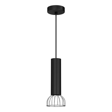 Chandelier on a string DANTE 1xGU10/25W/230V black/shiny chrome