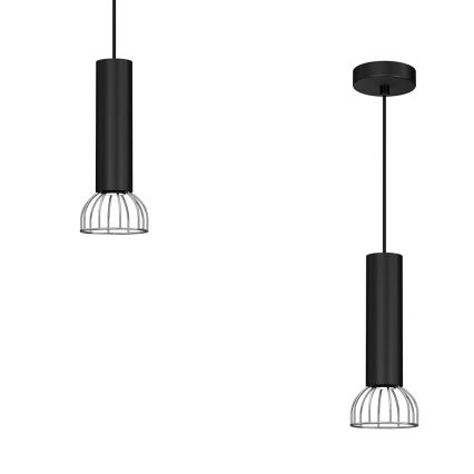 Chandelier on a string DANTE 1xGU10/25W/230V black/shiny chrome