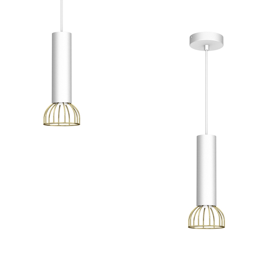 Chandelier on a string DANTE 1xGU10/25W/230V white/gold