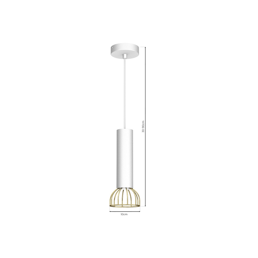 Chandelier on a string DANTE 1xGU10/25W/230V white/gold