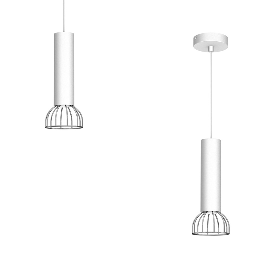 Chandelier on a string DANTE 1xGU10/25W/230V white/shiny chrome