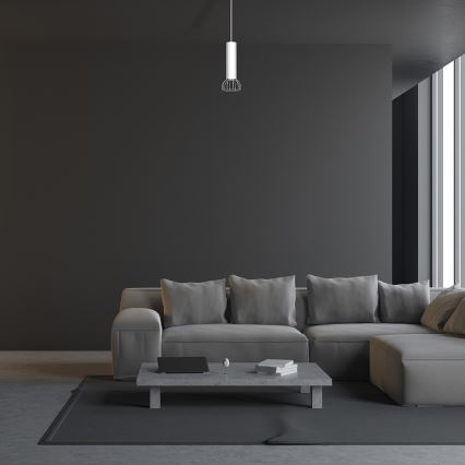 Chandelier on a string DANTE 1xGU10/25W/230V white/shiny chrome