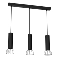 Chandelier on a string DANTE 3xGU10/25W/230V black/shiny chrome