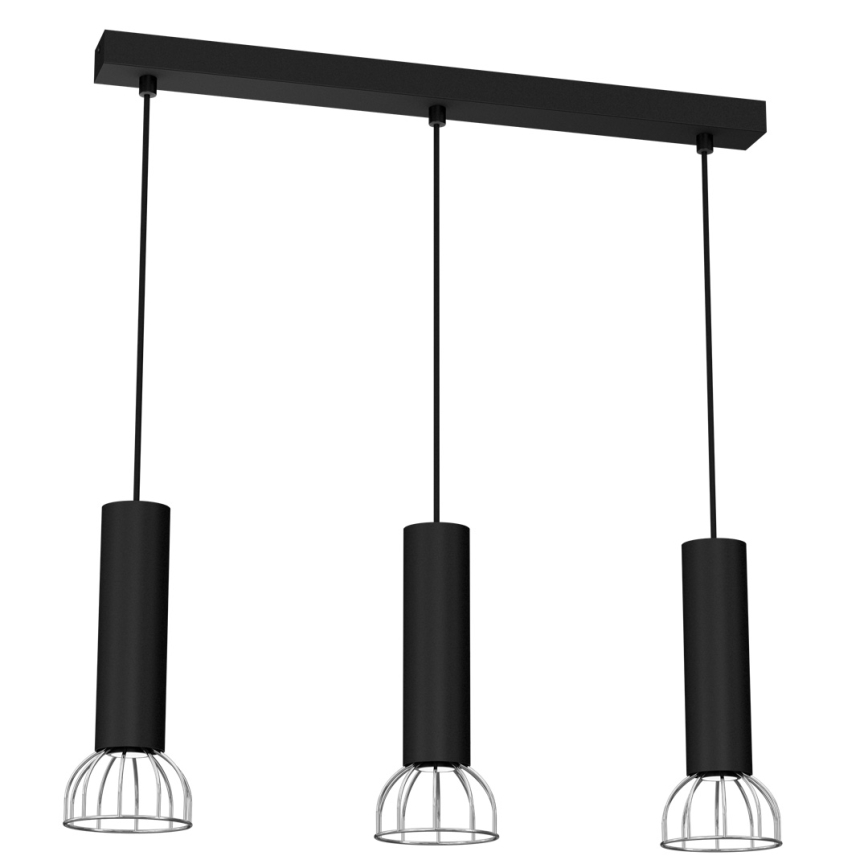 Chandelier on a string DANTE 3xGU10/25W/230V black/shiny chrome