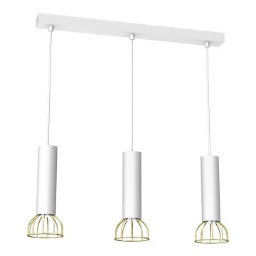 Chandelier on a string DANTE 3xGU10/25W/230V white/gold