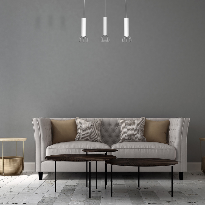Chandelier on a string DANTE 3xGU10/25W/230V white/shiny chrome
