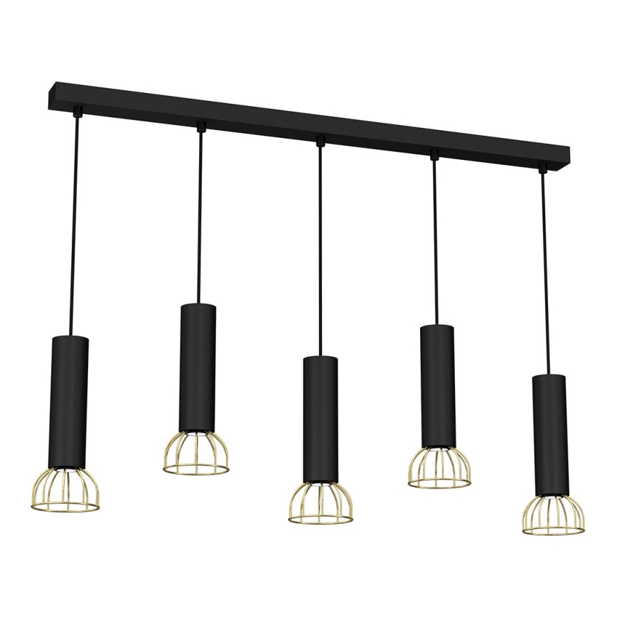 Chandelier on a string DANTE 5xGU10/25W/230V black/gold