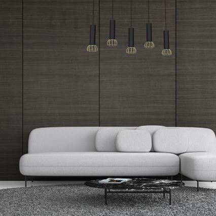 Chandelier on a string DANTE 5xGU10/25W/230V black/gold