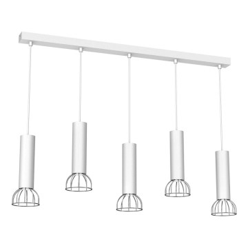 Chandelier on a string DANTE 5xGU10/25W/230V white/shiny chrome