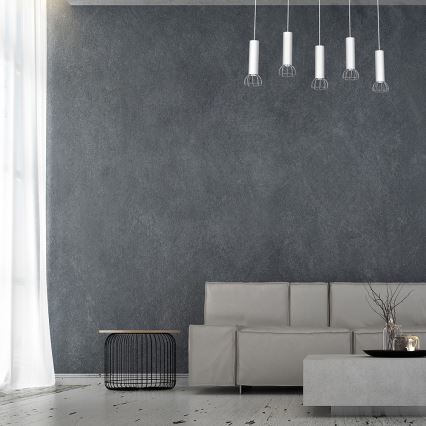 Chandelier on a string DANTE 5xGU10/25W/230V white/shiny chrome