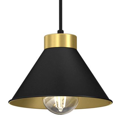 Chandelier on a string DEMET 3xE27/60W/230V black/golden