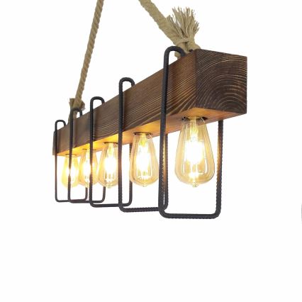 Chandelier on a string DEMIR 5xE27/40W/230V pine