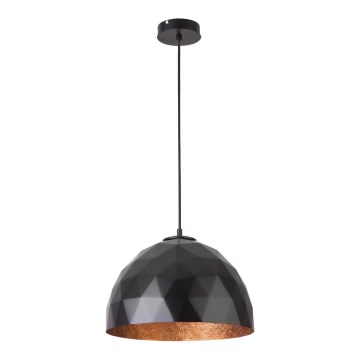 Chandelier on a string DIAMENT 1xE27/60W/230V d. 35 cm black/copper