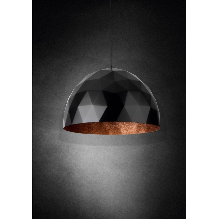 Chandelier on a string DIAMENT 1xE27/60W/230V d. 35 cm black/copper