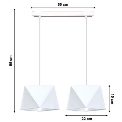 Chandelier on a string DIAMENT 2xE27/60W/230V white