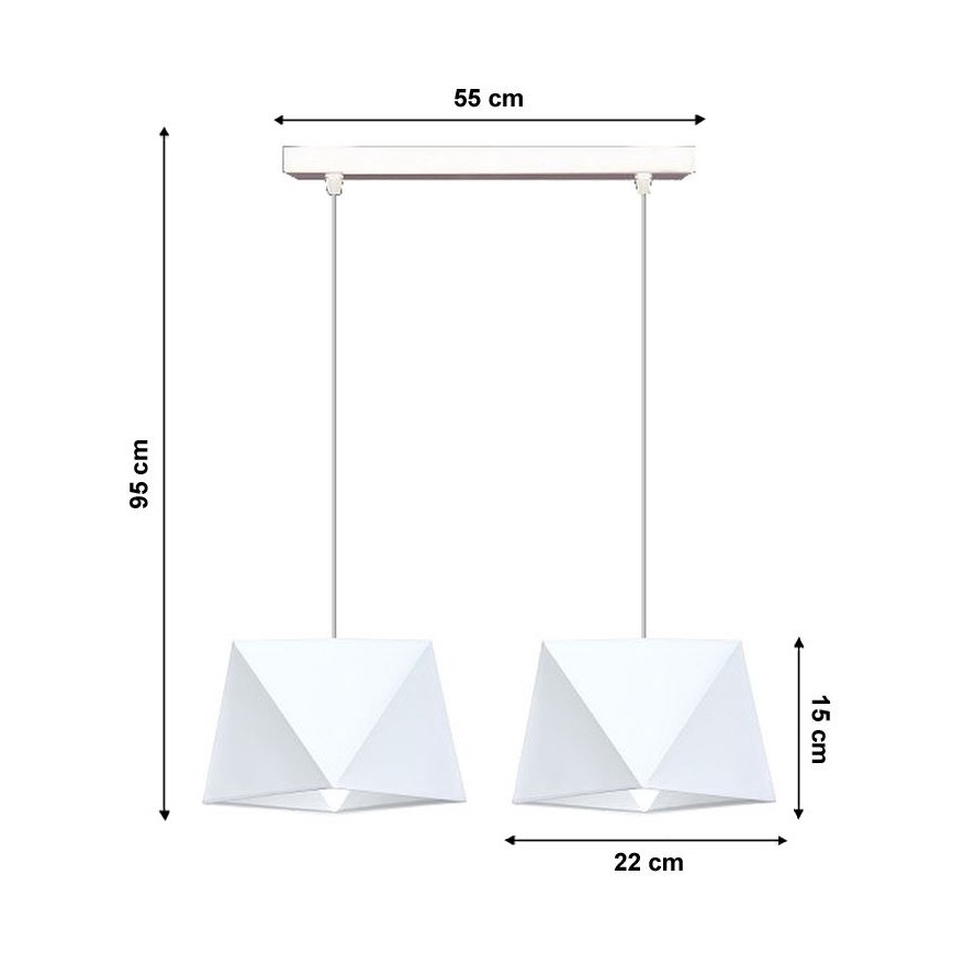 Chandelier on a string DIAMENT 2xE27/60W/230V white