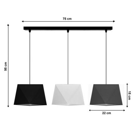 Chandelier on a string DIAMENT 3xE27/60W/230V