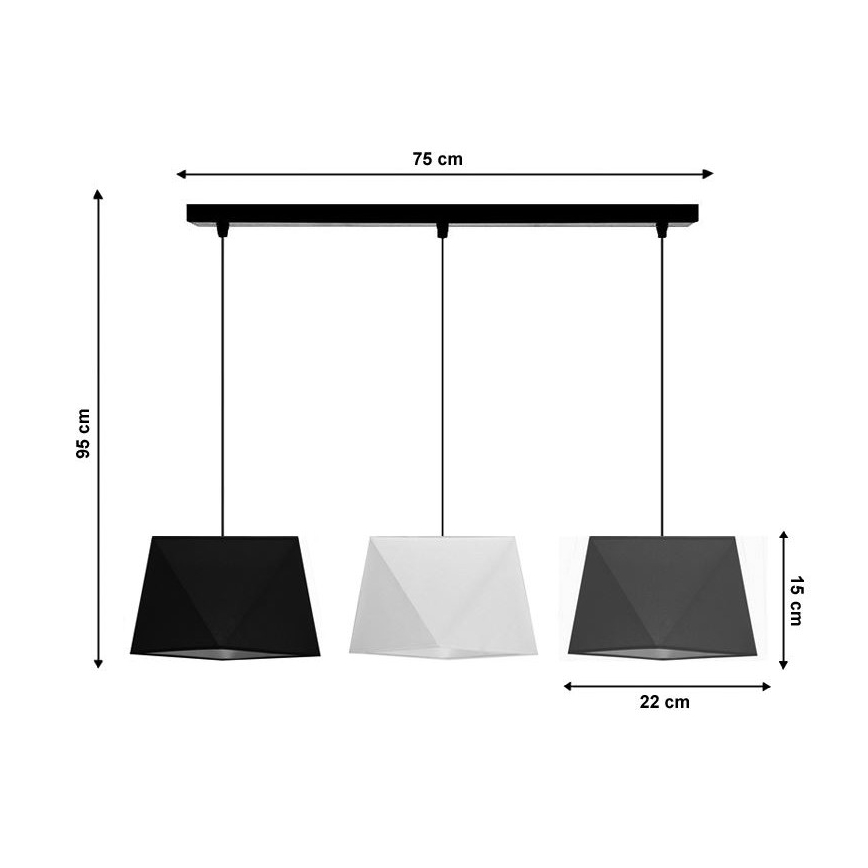 Chandelier on a string DIAMENT 3xE27/60W/230V