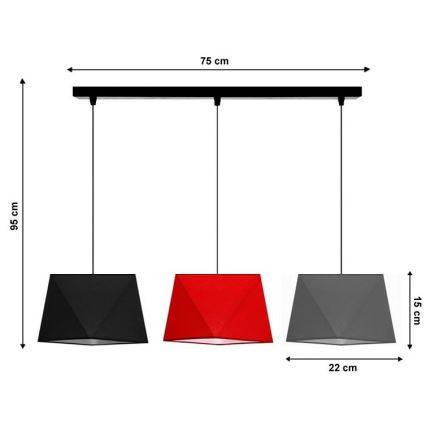 Chandelier on a string DIAMENT 3xE27/60W/230V